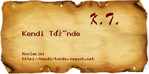 Kendi Tünde névjegykártya